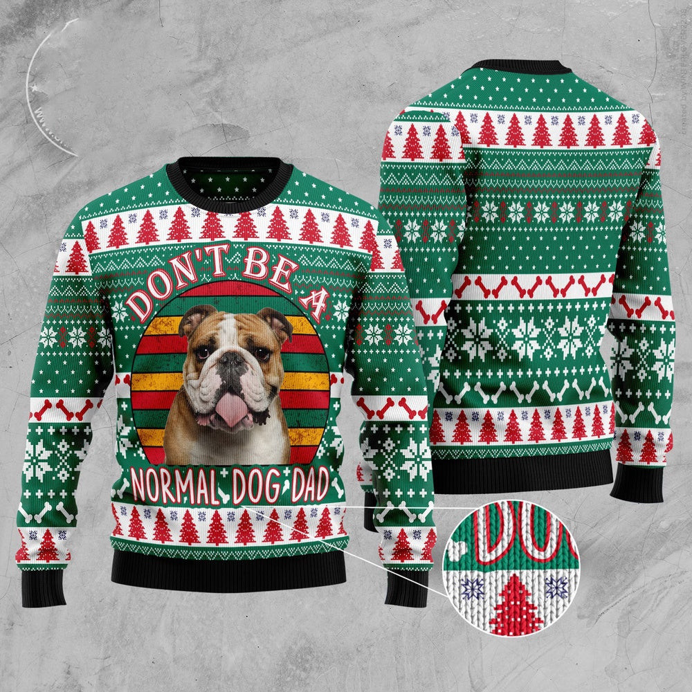 Dog Ugly Christmas Sweater Bulldog Dog Dad Ugly Christmas Sweater Xmas Gifts