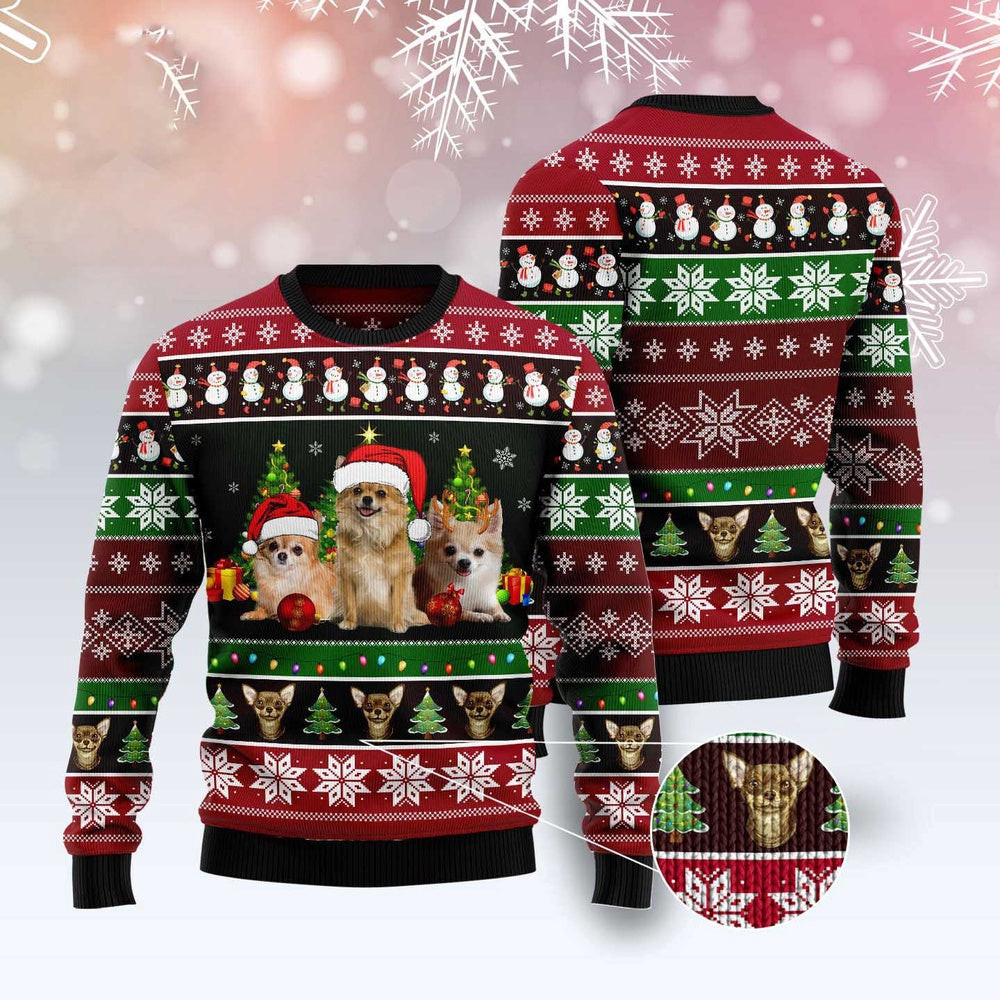 Dog Ugly Christmas Sweater Chihuahua Group Beauty Ugly Christmas Sweater Xmas Gifts