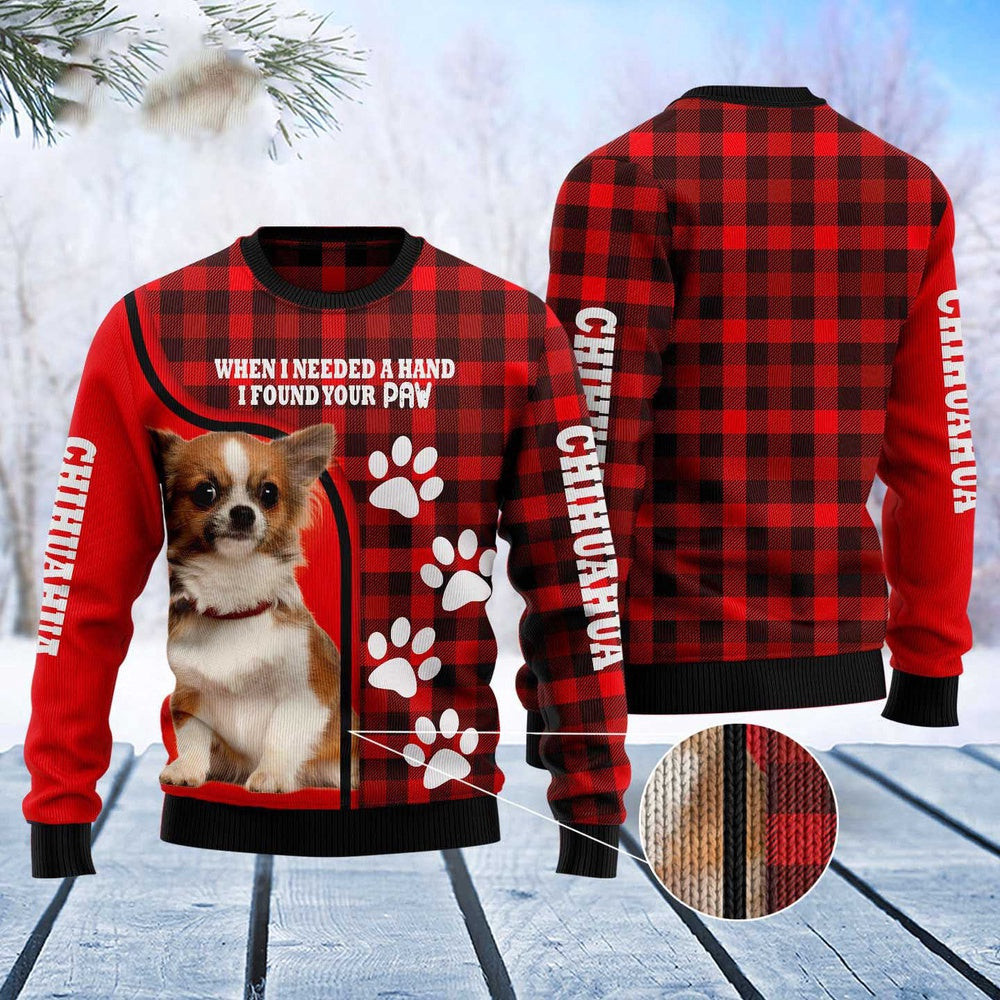 Dog Ugly Christmas Sweater Chihuahua Paw Ugly Christmas Sweater Xmas Gifts