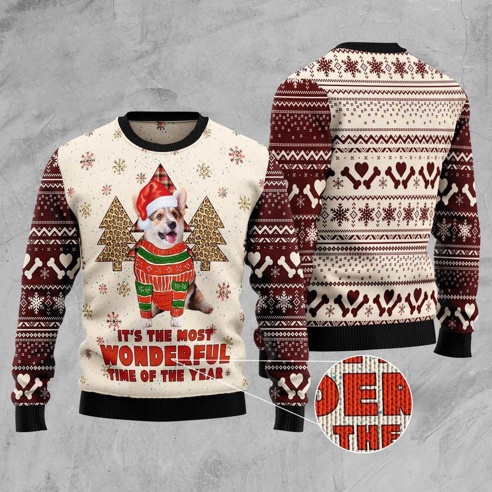 Dog Ugly Christmas Sweater Corgi The Most Beautiful Time Ugly Christmas Sweater Xmas Gifts