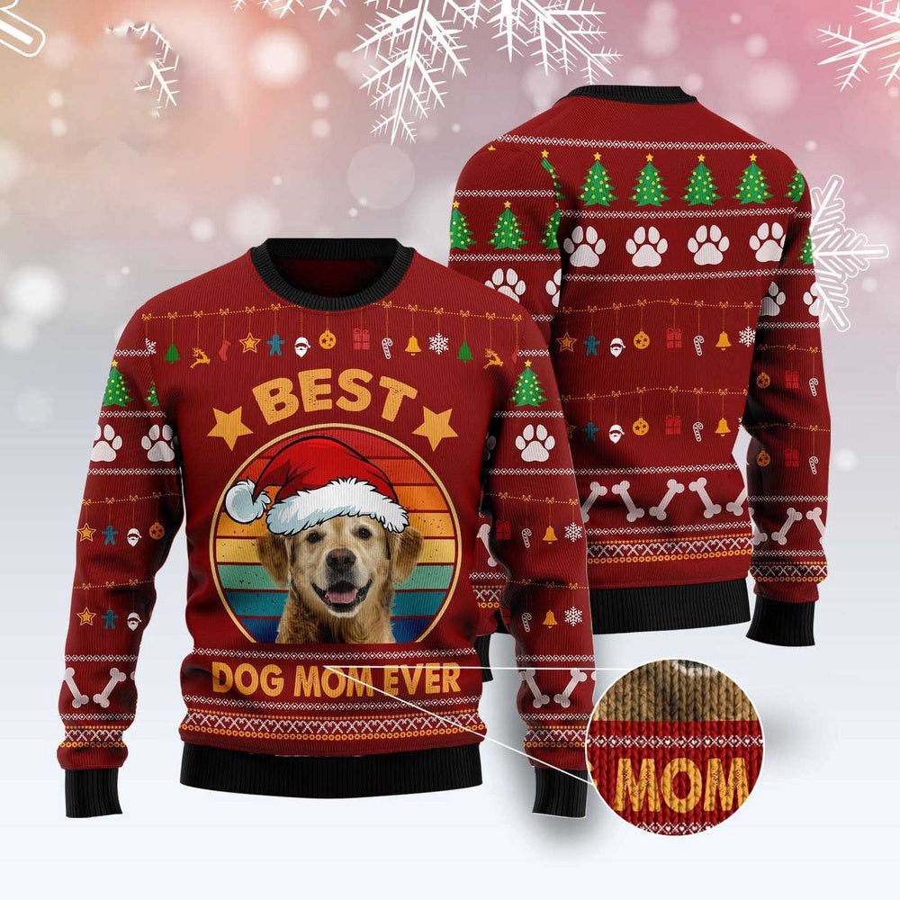 Dog Ugly Christmas Sweater Golden Retriever Best Dog Mom Ever Ugly Christmas Sweater Xmas Gifts