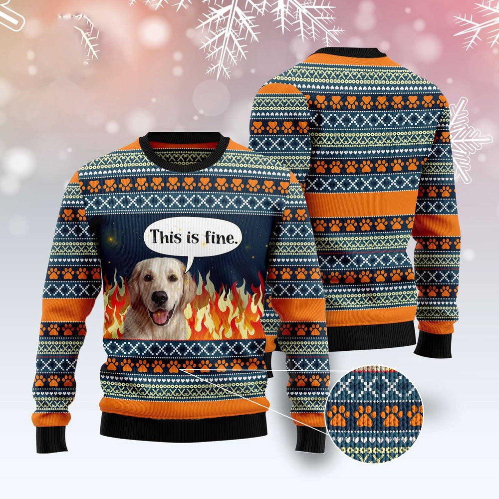 Dog Ugly Christmas Sweater Labrador Retriever Fire Ugly Christmas Sweater Xmas Gifts