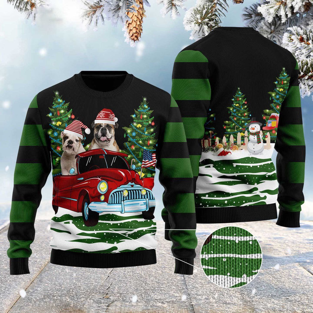 Dog Ugly Christmas Sweater Merry Christmas Bulldog Ugly Christmas Sweater Xmas Gifts