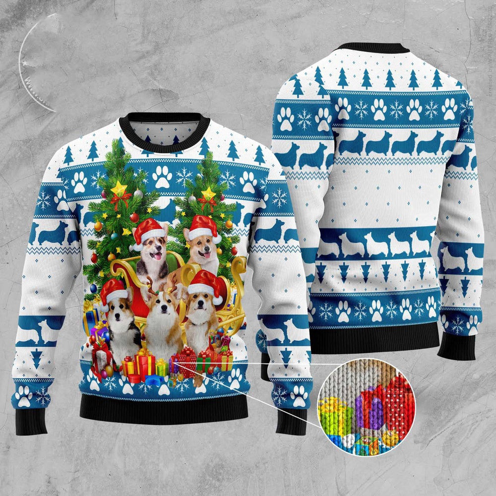 Dog Ugly Christmas Sweater Pembroke Welsh Corgi Greeting Ugly Christmas Sweater Xmas Gifts