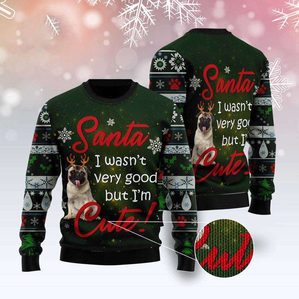 Dog Ugly Christmas Sweater Pug I'M Cute Ugly Christmas Sweater Xmas Gifts