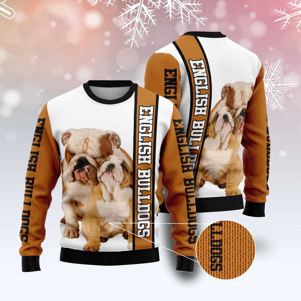 Dog Ugly Christmas Sweater Rescued English Bulldog Ugly Christmas Sweater Xmas Gifts