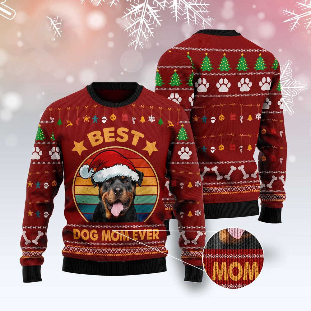 Dog Ugly Christmas Sweater Rottweiler Best Dog Mom Ever Ugly Christmas Sweater Xmas Gifts