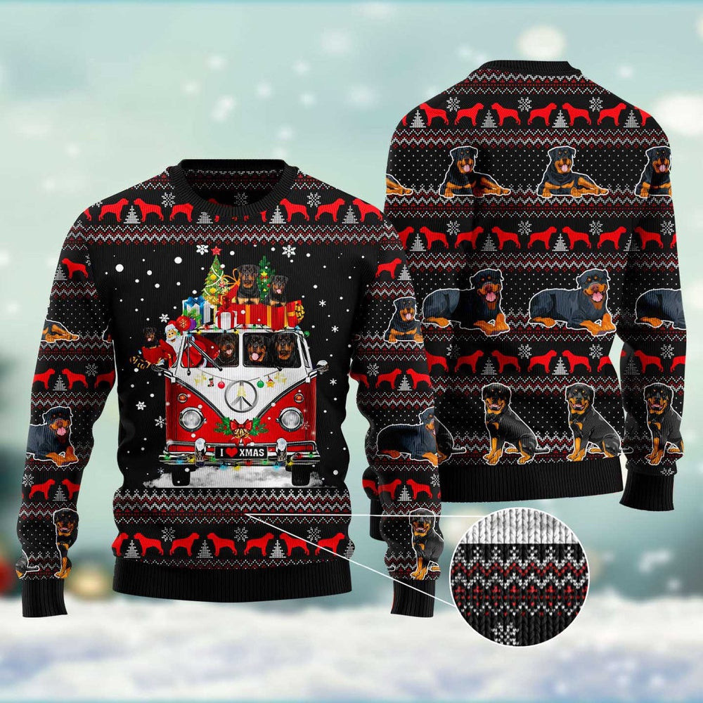 Dog Ugly Christmas Sweater Rottweiler I Love Xmas Ugly Christmas Sweater Xmas Gifts