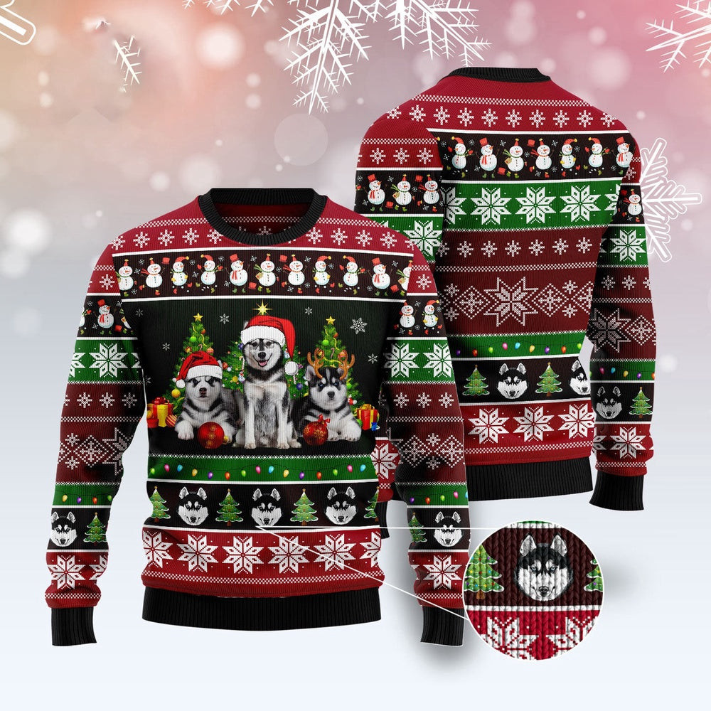 Dog Ugly Christmas Sweater Siberian Husky Group Beauty Ugly Christmas Sweater Xmas Gifts