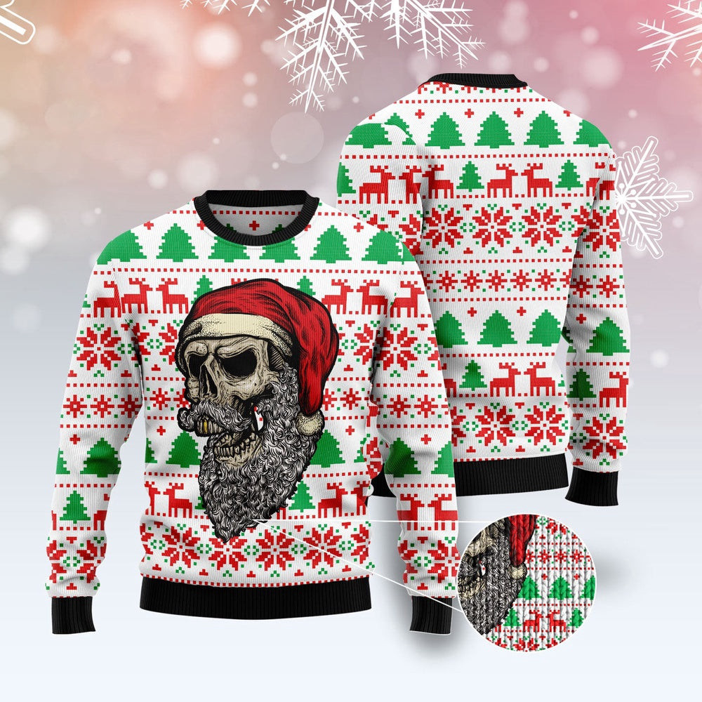 Dog Ugly Christmas Sweater Skull Santa Claus Costume Ugly Christmas Sweater Xmas Gifts