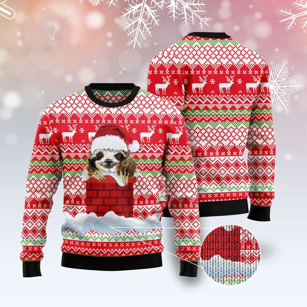 Dog Ugly Christmas Sweater Sloth Chimney Ugly Christmas Sweater Xmas Gifts