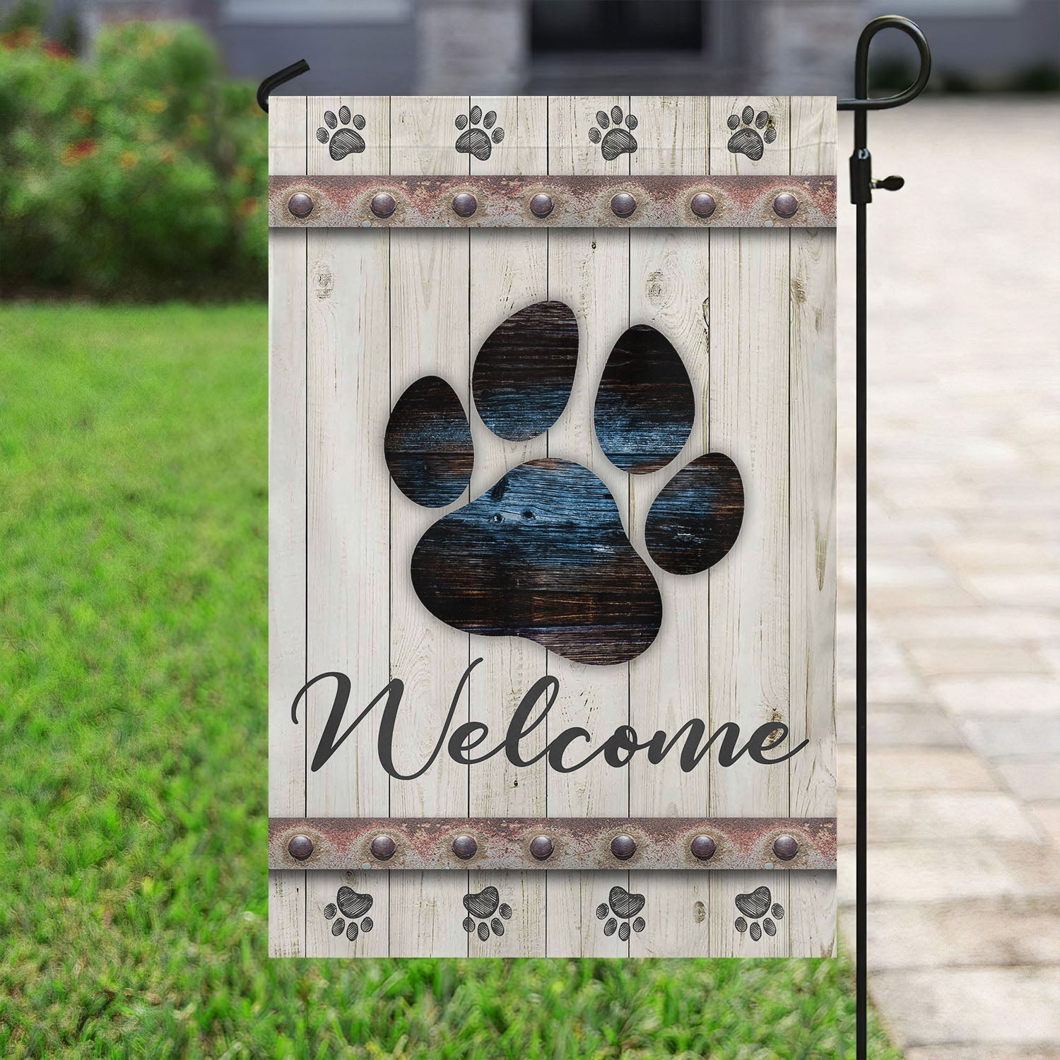 Dog Welcome To My House Flag Dogshoe Home Decorations Gift For Dog Lovers
