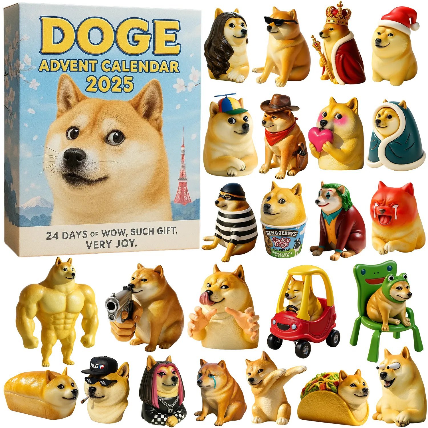 Doge Advent Calendar 2025 Christmas Advent Calendar Table Decor Xmas Gifts For Dog Lovers