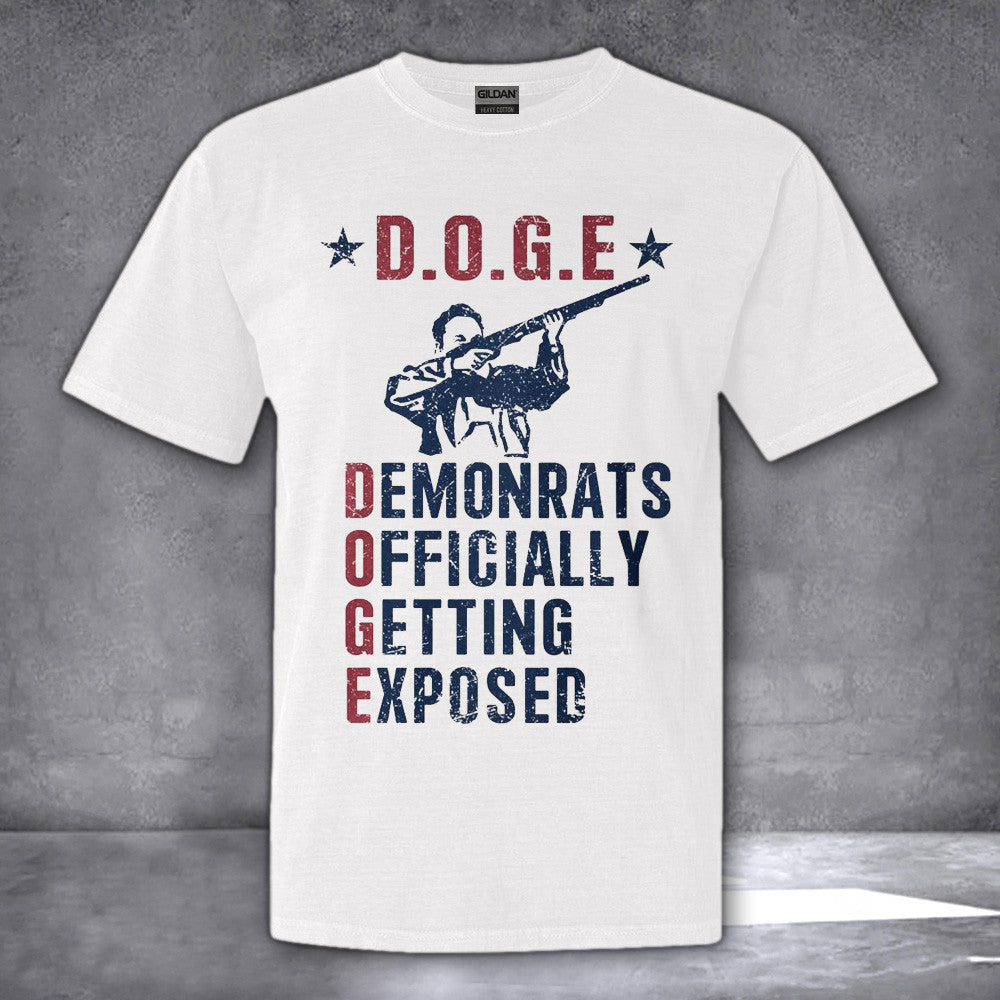 DOGE Democrats Officially Getting Exposed Shirt Political Meme Elon Musk T-Shirt Dad Country Boy Gift DOGE Democrats Officially Getting Exposed Shirt Political Meme Elon Musk T-Shirt Dad Country Boy Gift