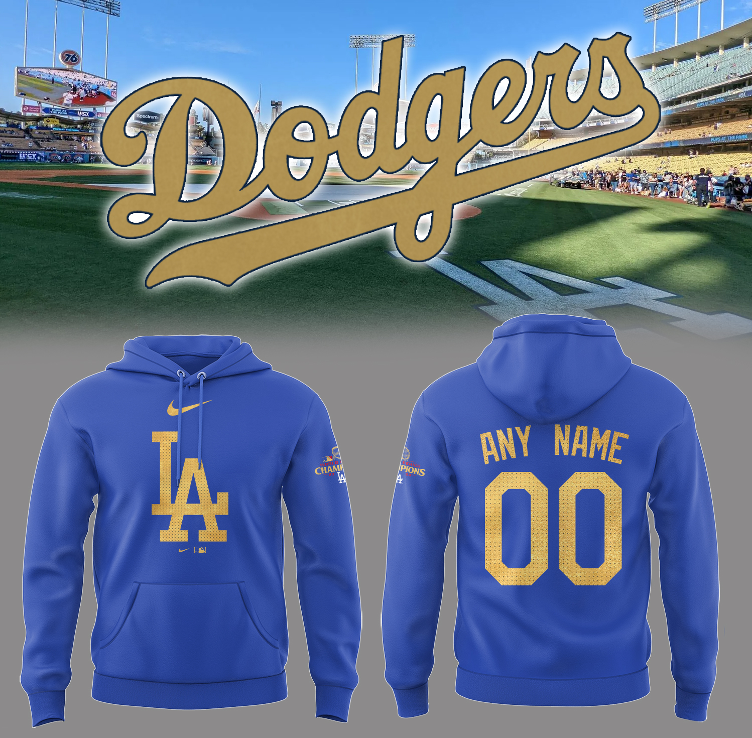 Doggers Men's Blue 2025 Gold Collection Hoodie Gift For Baseball Lover