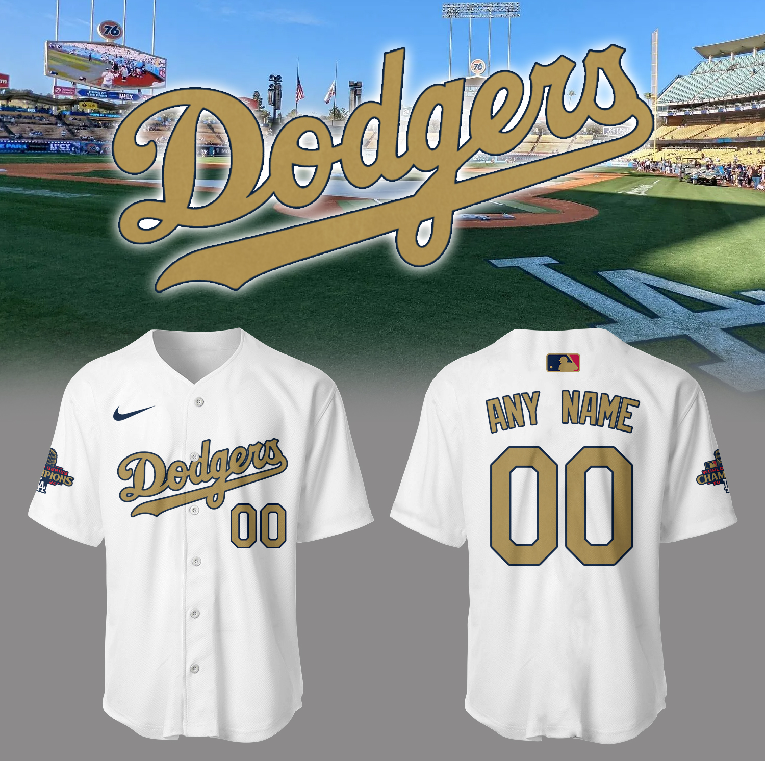Doggers Men's White 2025 Gold Collection Jersey Gifts For Baseball Players