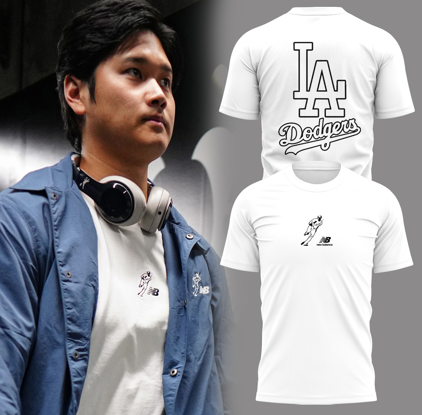 Doggers Shohei Ohtani x New Balance White T-Shirt Baseball Mom Gifts