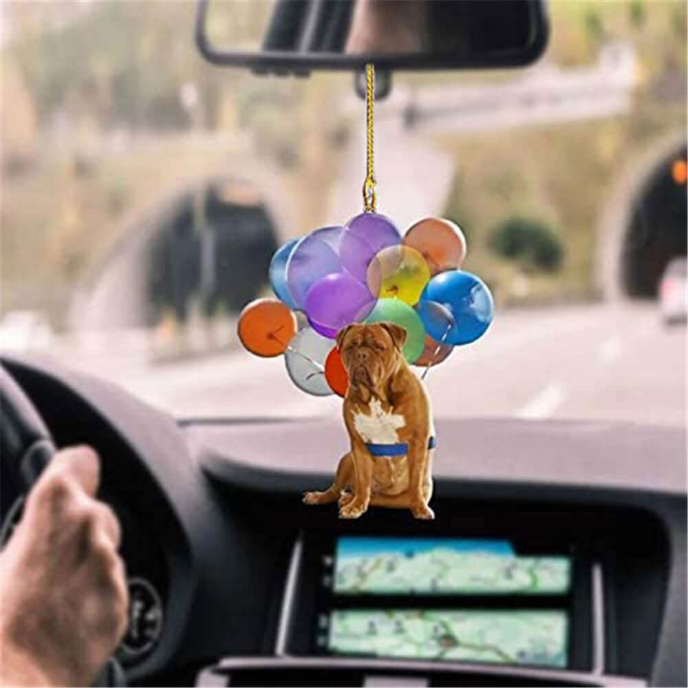 Dogue De Bordeaux Dog Fly With Bubbles Car Hanging Ornament Dog Ornament Lasfour