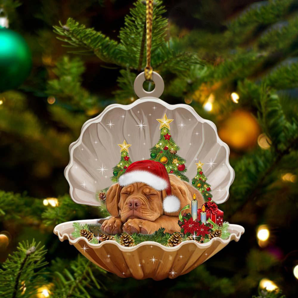 Dogue De Bordeaux3 Sleeping in Pearl Dog Christmas Ornament Flat Acrylic