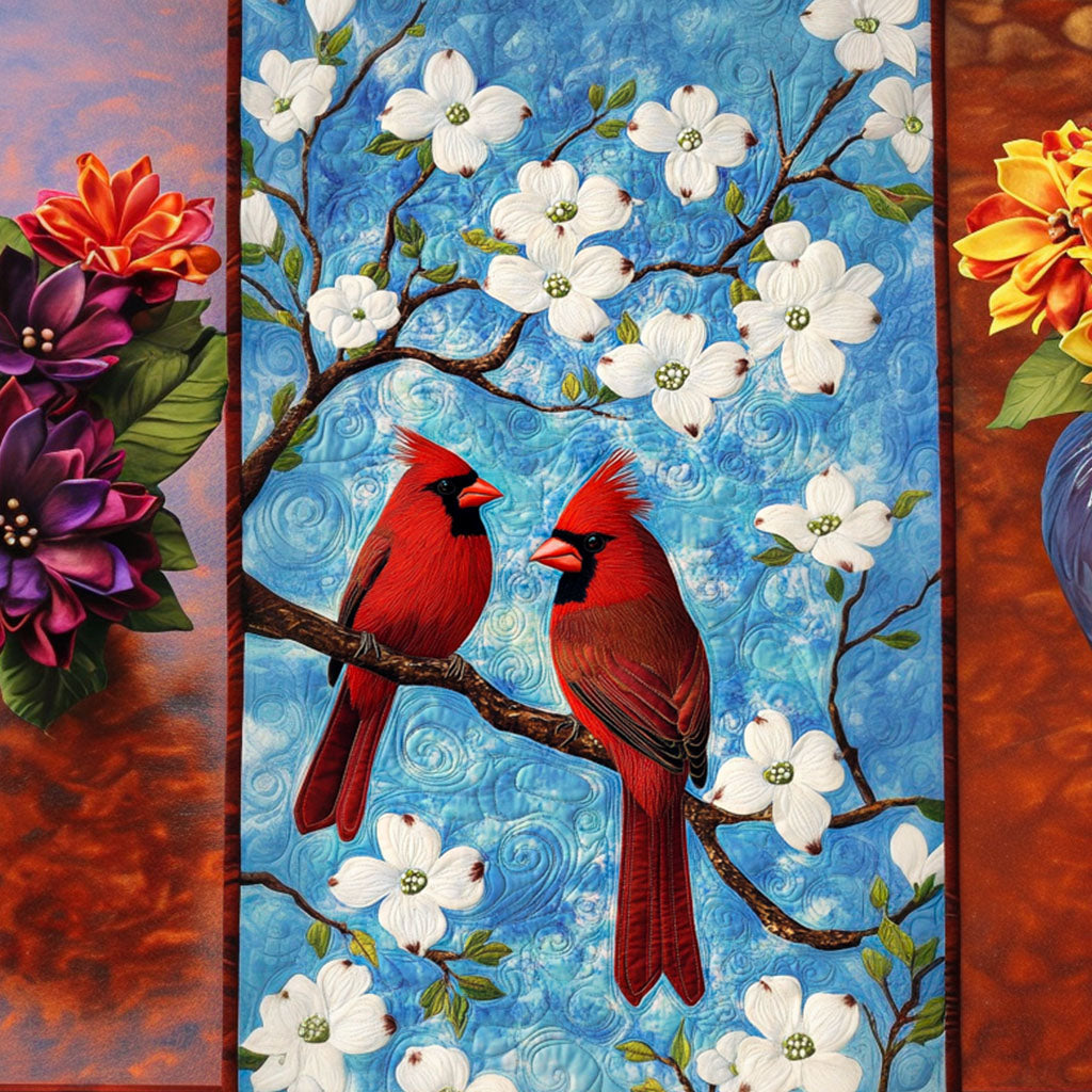 Dogwood Delight Quilted Table Runner Dining Room Table Decor Ideas Cardinal Gifts For Christmas