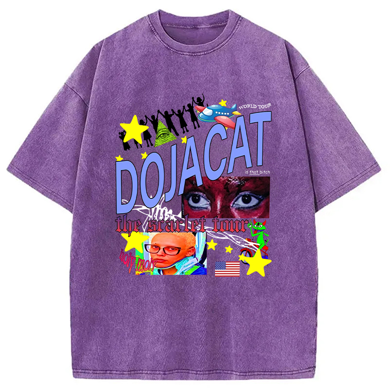 Doja Cat The Scarlet Tour Merch Meme Washed T-Shirt Trendy Everyday Casual Outfit Gifts For Friends