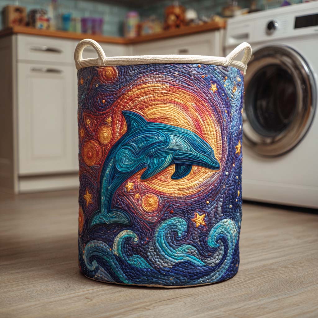 Dolphin Bay Quilted Laundry Basket Merch For Couples