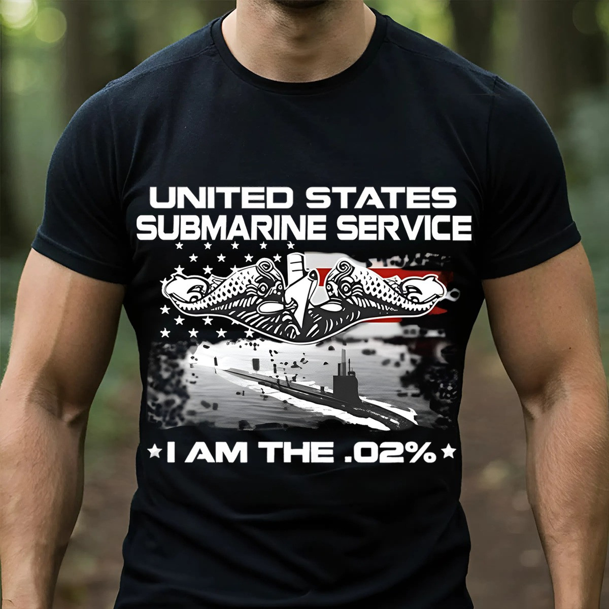 Dolphin United States Submarine Service T-Shirt I Am The .02% Navy Veteran Clothes Gift Ideas