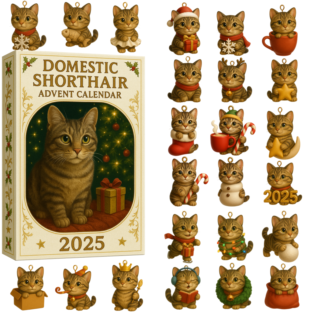 Domestic Bobtail Cat 2025 Advent Calendar Animal Advent Calendar Cat Christmas Presents