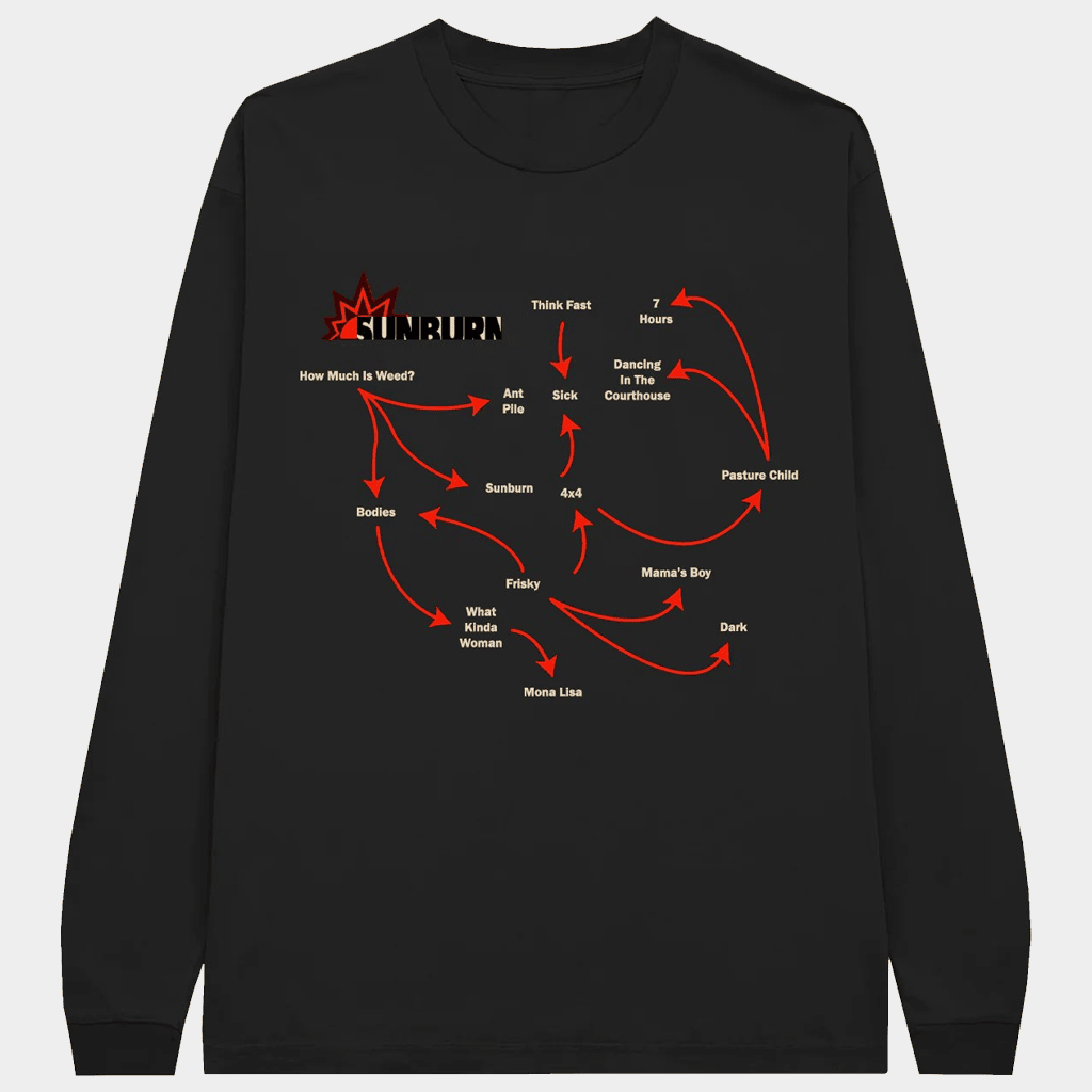 Dominic Fike Merch Dominic Fike's Album Sunburn Long Sleeve T-Shirt Gift Ideas For Music Lovers