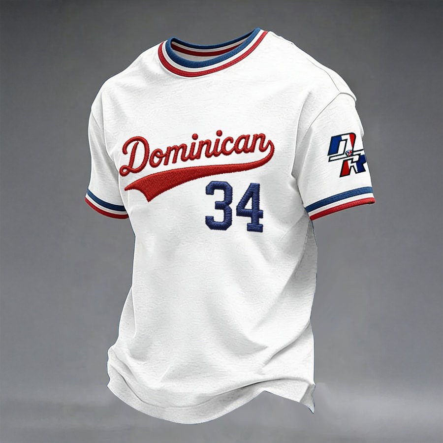 Dominican Republic World Baseball Classic 34 T-Shirt Baseball Clothes Cool Gift For Fans