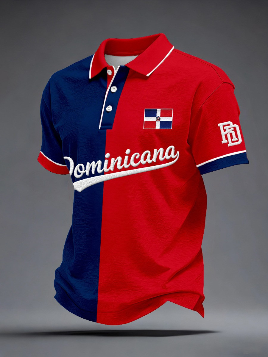 Dominicana Split Polo Shirt Dominican Republic Flag Pride Apparel RD Monogram Best Gift For Fans