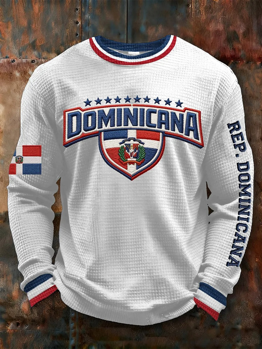 Dominicana Stars Shield Long Sleeve Shirt Rep Dominicana Pride Apparel Best Gift For Dominican Fans