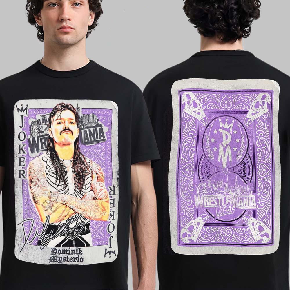 Dominik Mysterio WWE Wrestlemania 42 Vegas Play Card T-Shirt Dominik Mysterio Fan Merch
