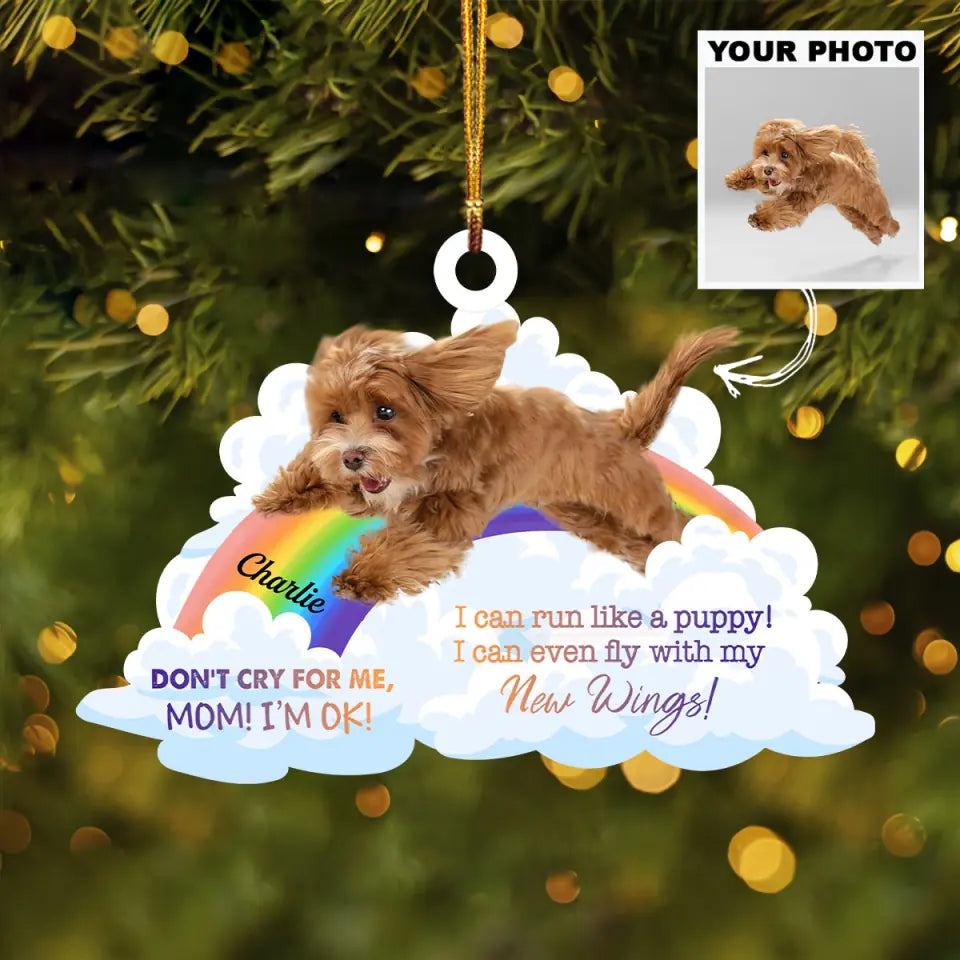 Don T Cry For Me Mom Personalized Custom Photo Mica Ornament Memorial Christmas Gift