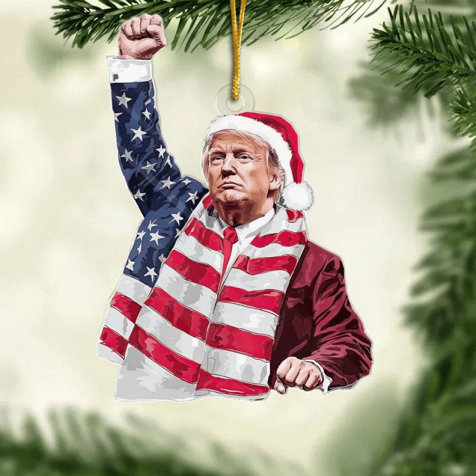 Donald Trump Acrylic Ornament 45 47 US Patriotic Pride Christmas Gifts For MAGA
