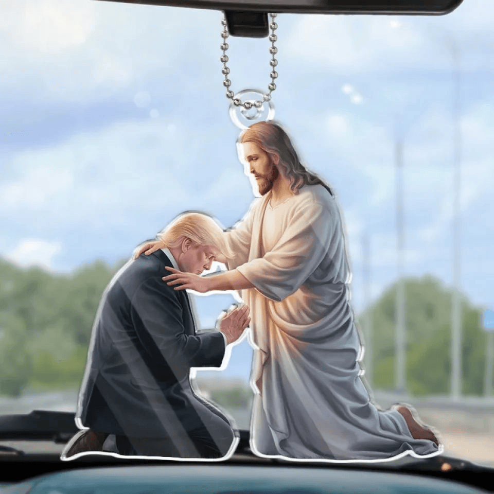 Donald Trump and Jesus Acrylic Ornament Gift For Conservative Supporters