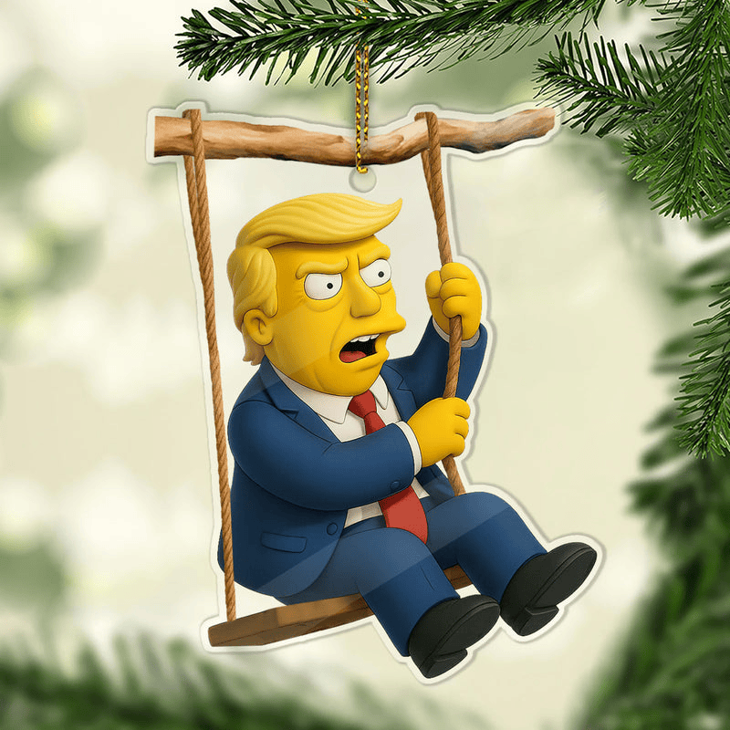 Donald Trump Cartoon Acrylic Ornament Funny Trump Christmas Tree Decor