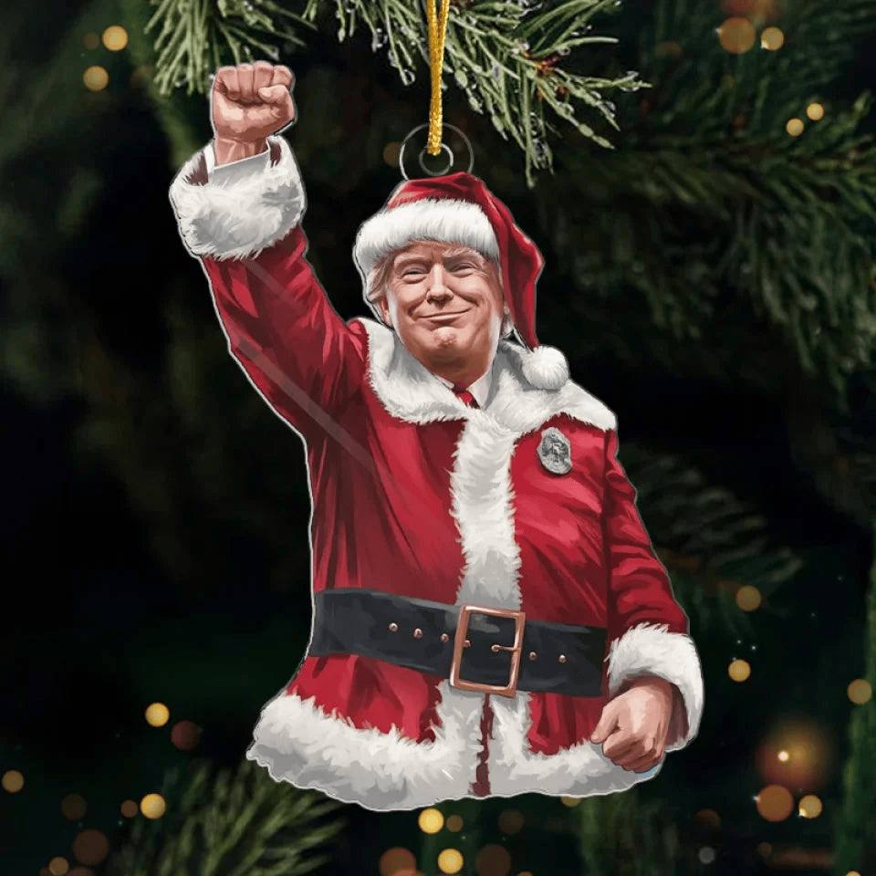 Donald Trump Santa Acrylic Ornament 45 47 US Patriotic Pride Christmas Gifts For Patriots