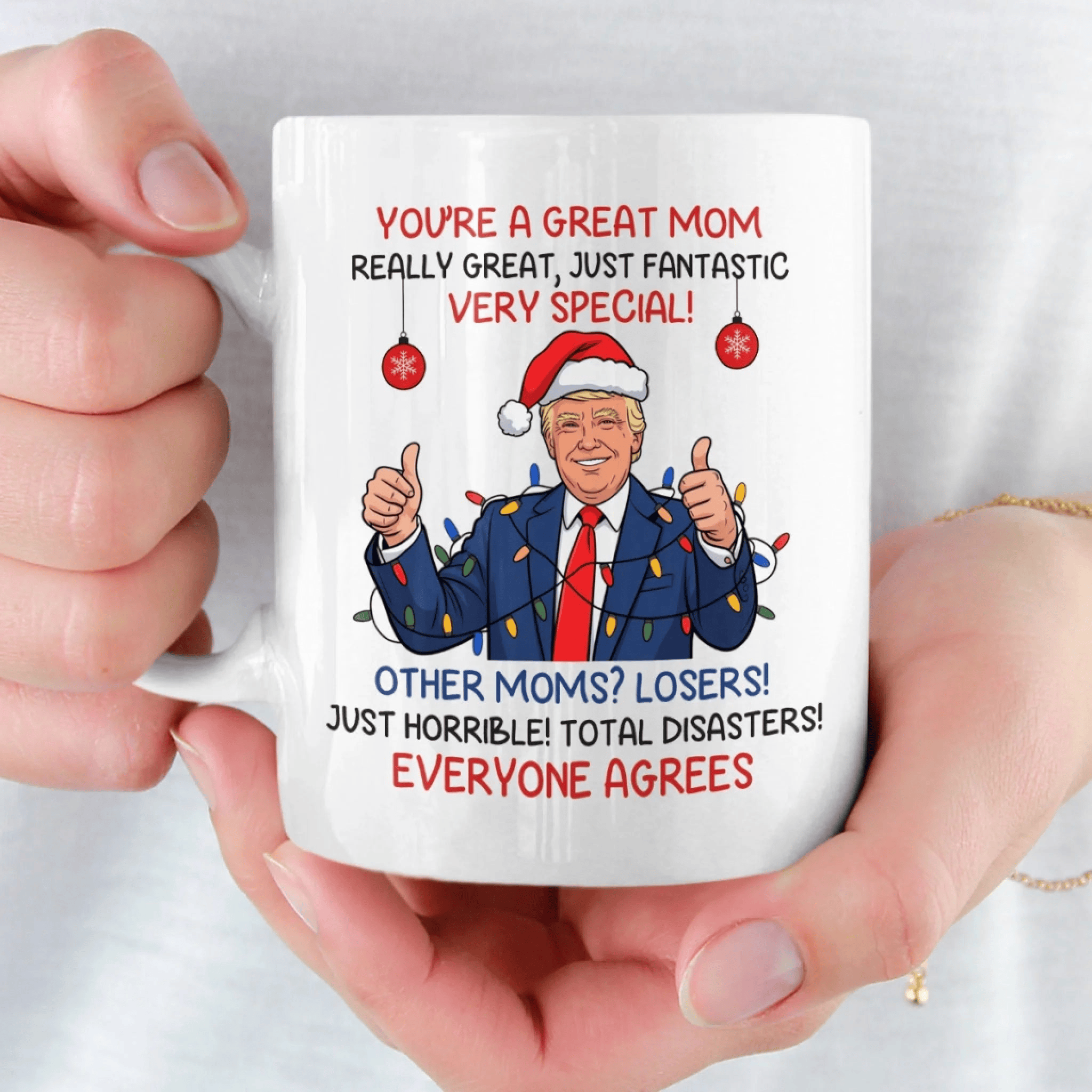 Donald Trump Santa Mug Republican State Mug Christmas Gift for Great Mom