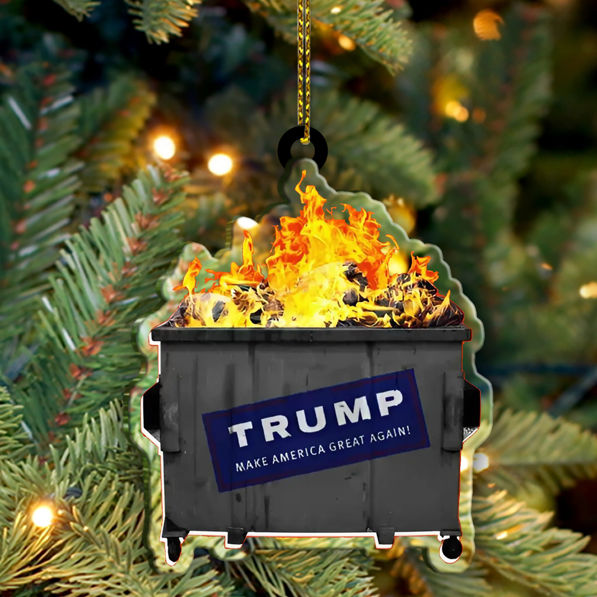 Donald Trump'S Garbage Fire Ornament Shape Make America Great Again Ornament