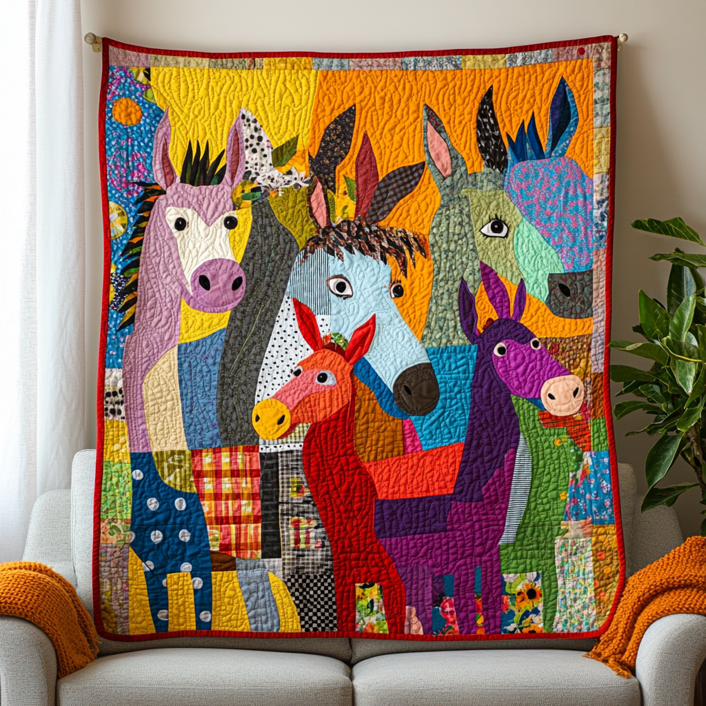 Donkey Delight Quilted Blanket Gifts For Donkey Lovers