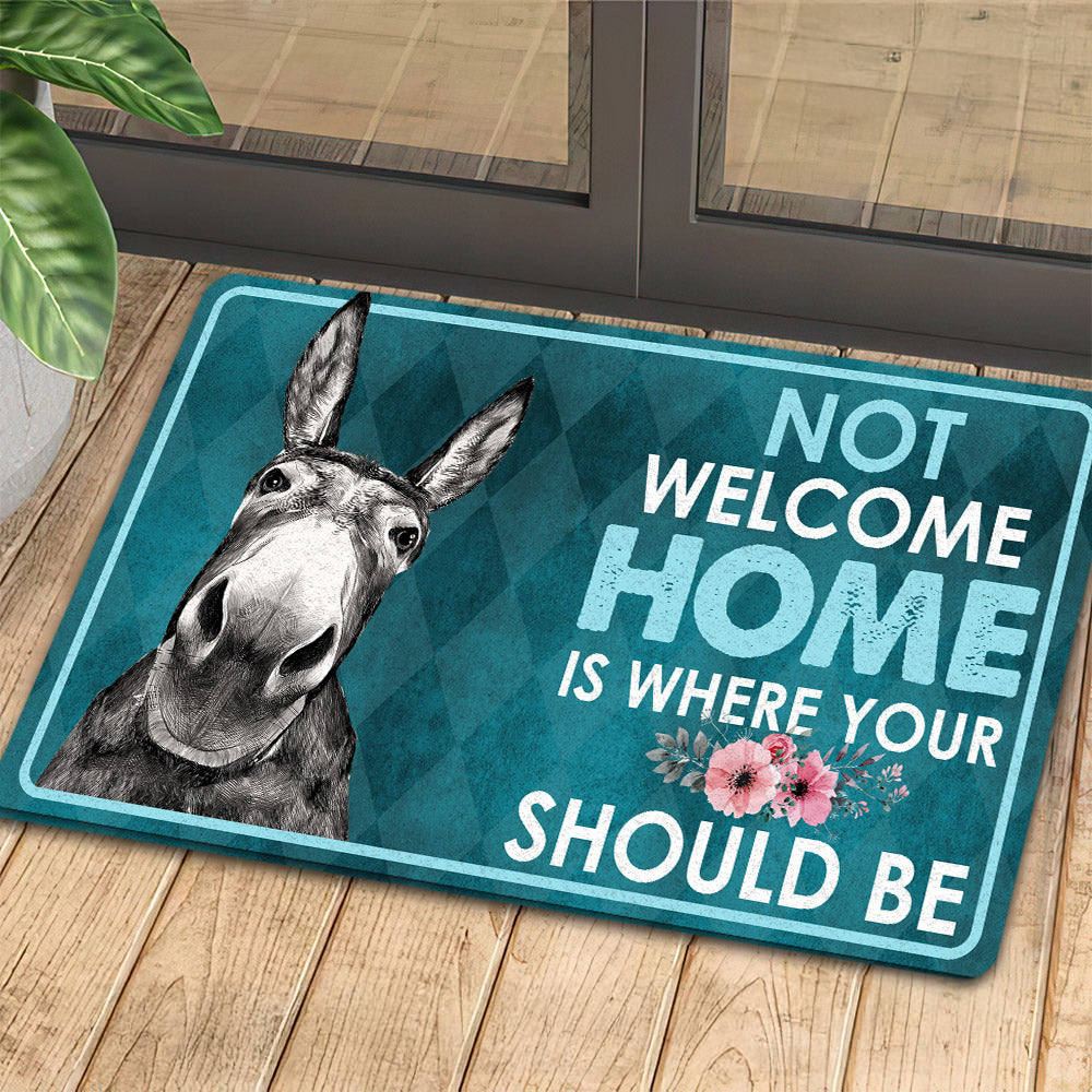 Donkey Doormat Not Welcome Home Is Where Your Should Be Gift For Donkey Lovers New Home Gift Housewarming Gift Donkey Decor