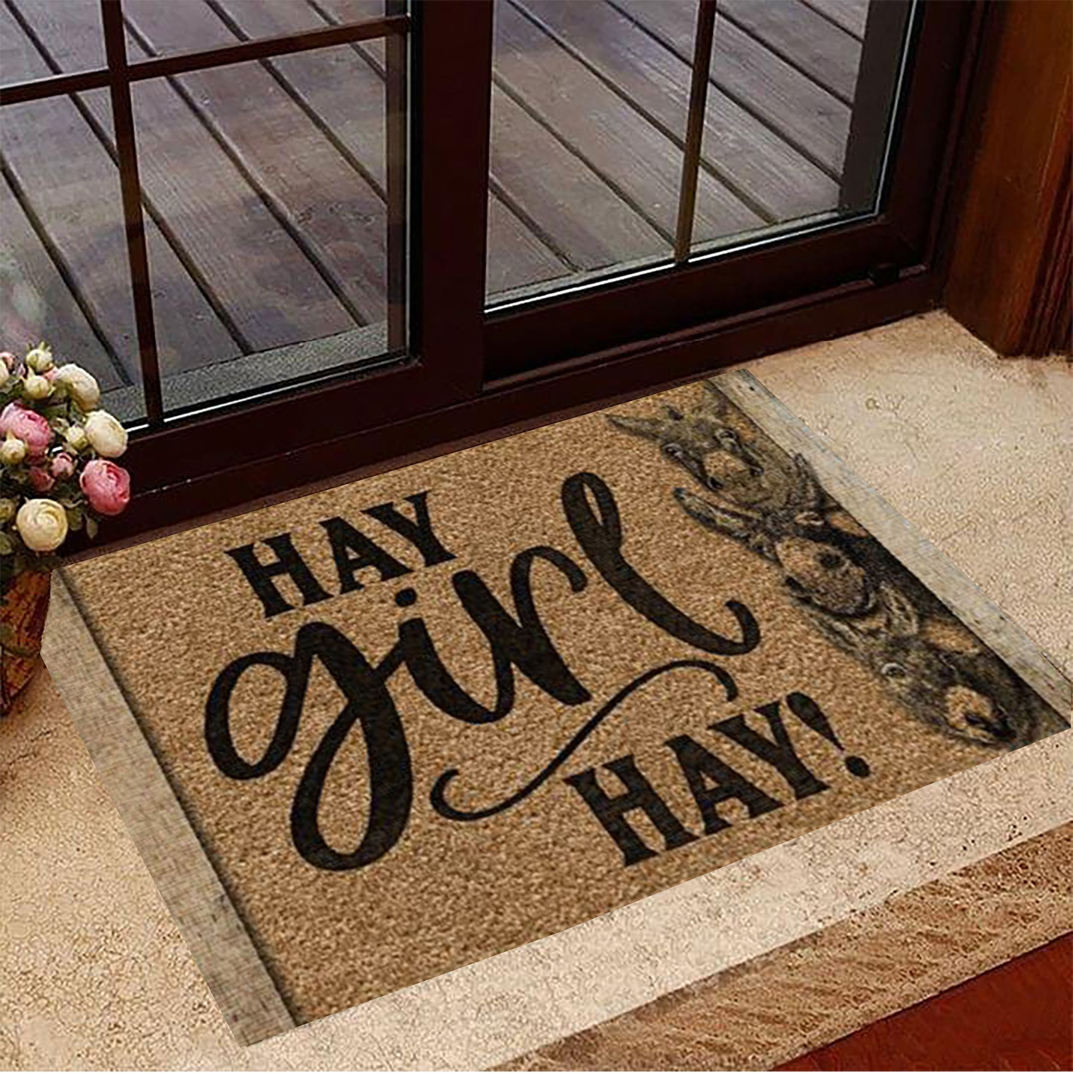 Donkey Hay Girl Hay Doormat Designer Door Mat Home Decor Living Room
