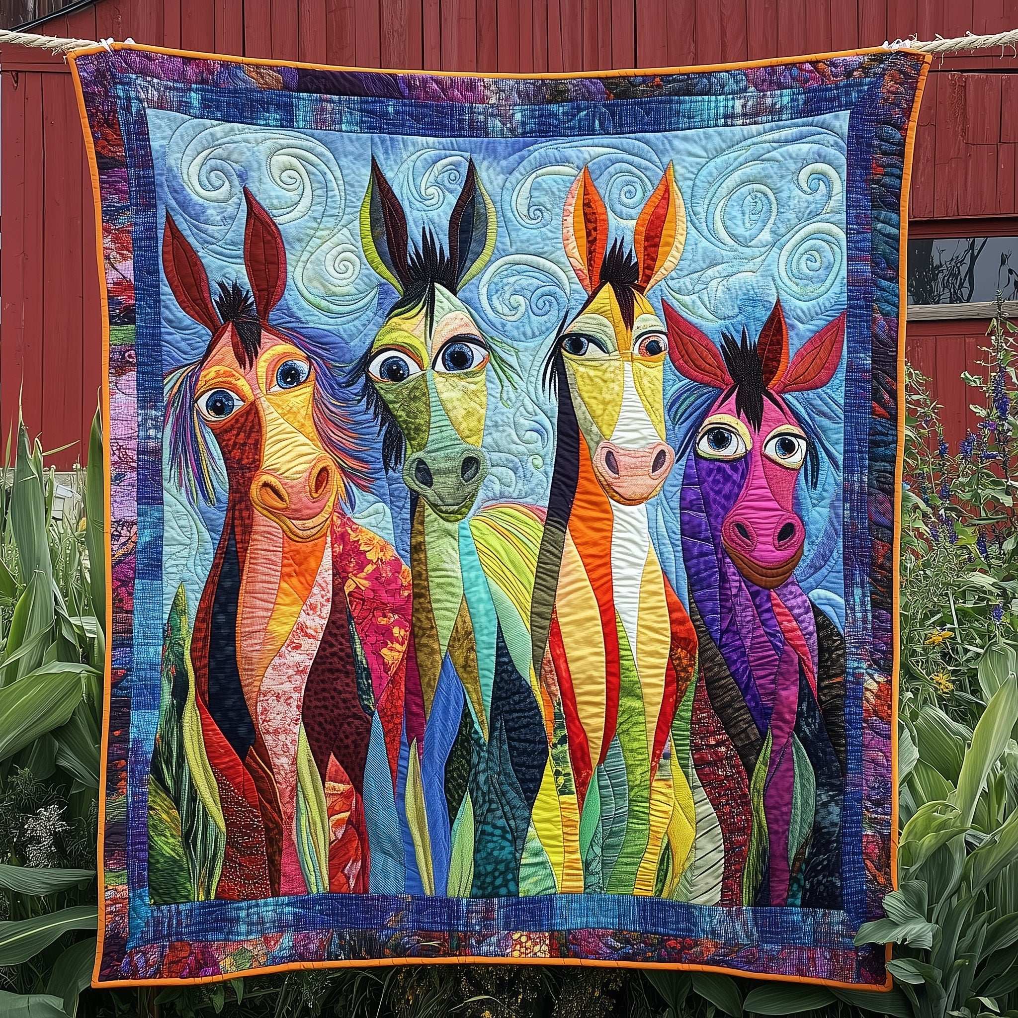 Donkey In The Farm Quilted Blanket Sofa Throw BlanketChristmas Ideas For Family