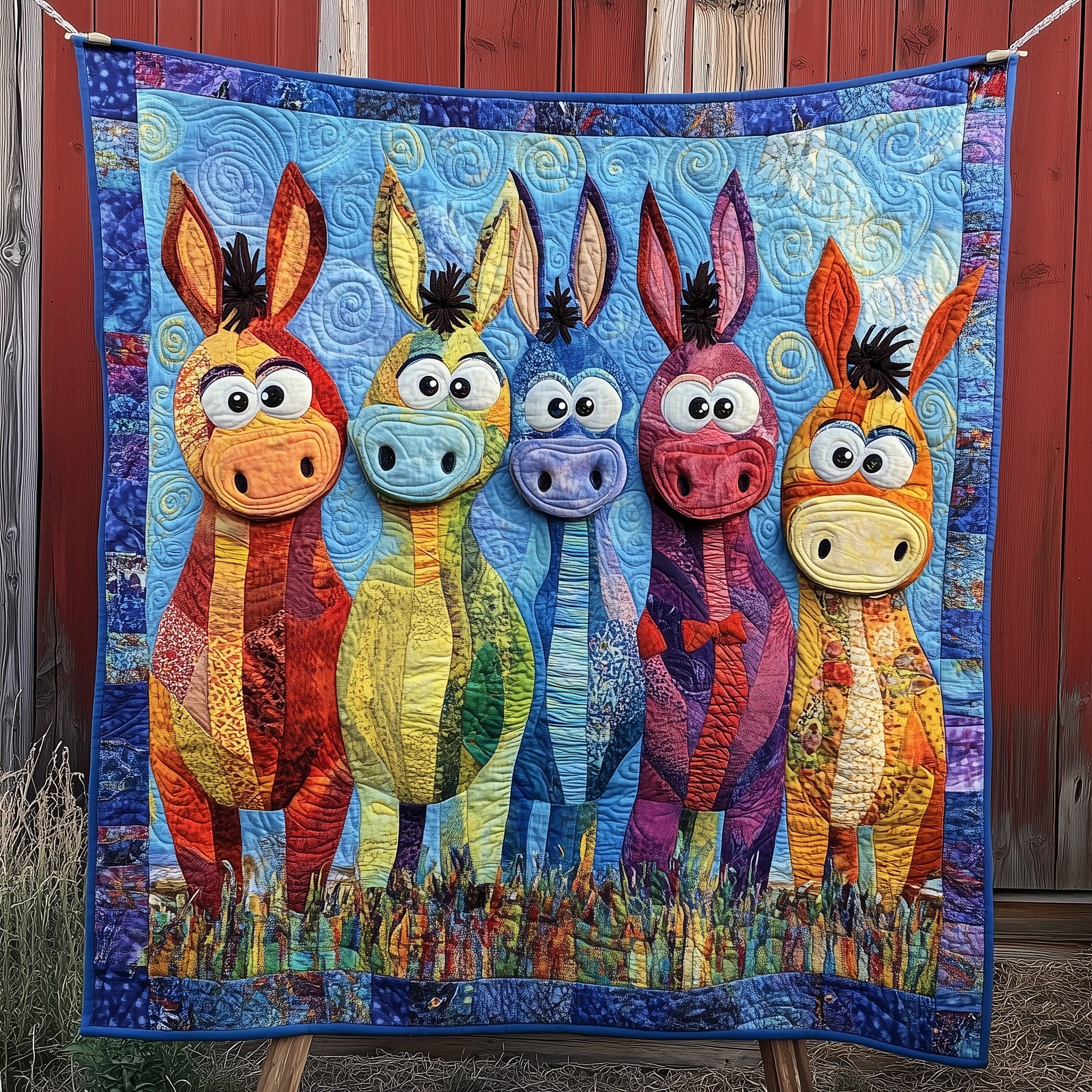 Donkey In The Farm Quilted Blanket Sofa Throw BlanketFamily Gift Ideas For Christmas