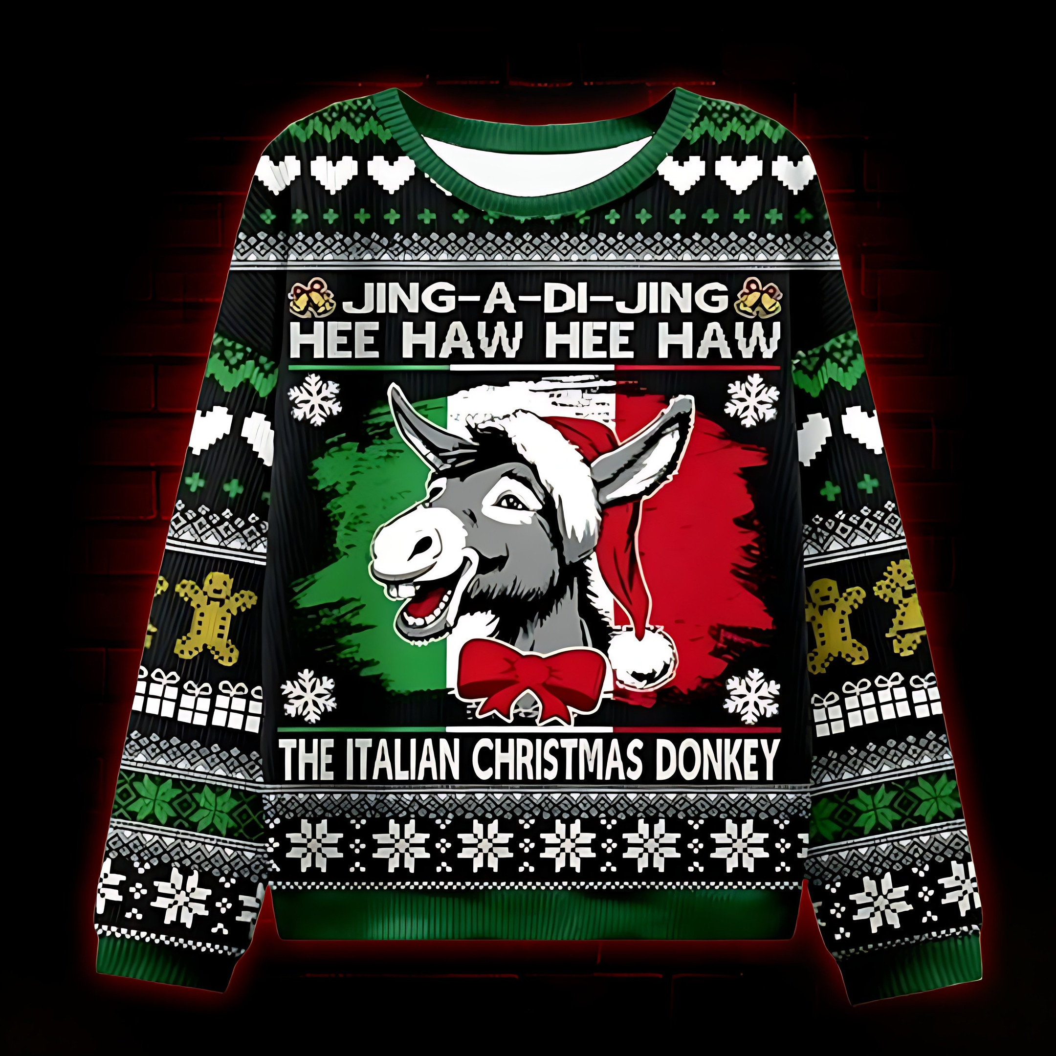 Donkey Jing A Di Jing Ugly Christmas Sweater Funny Xmas Clothing Gifts For Donkey Lovers
