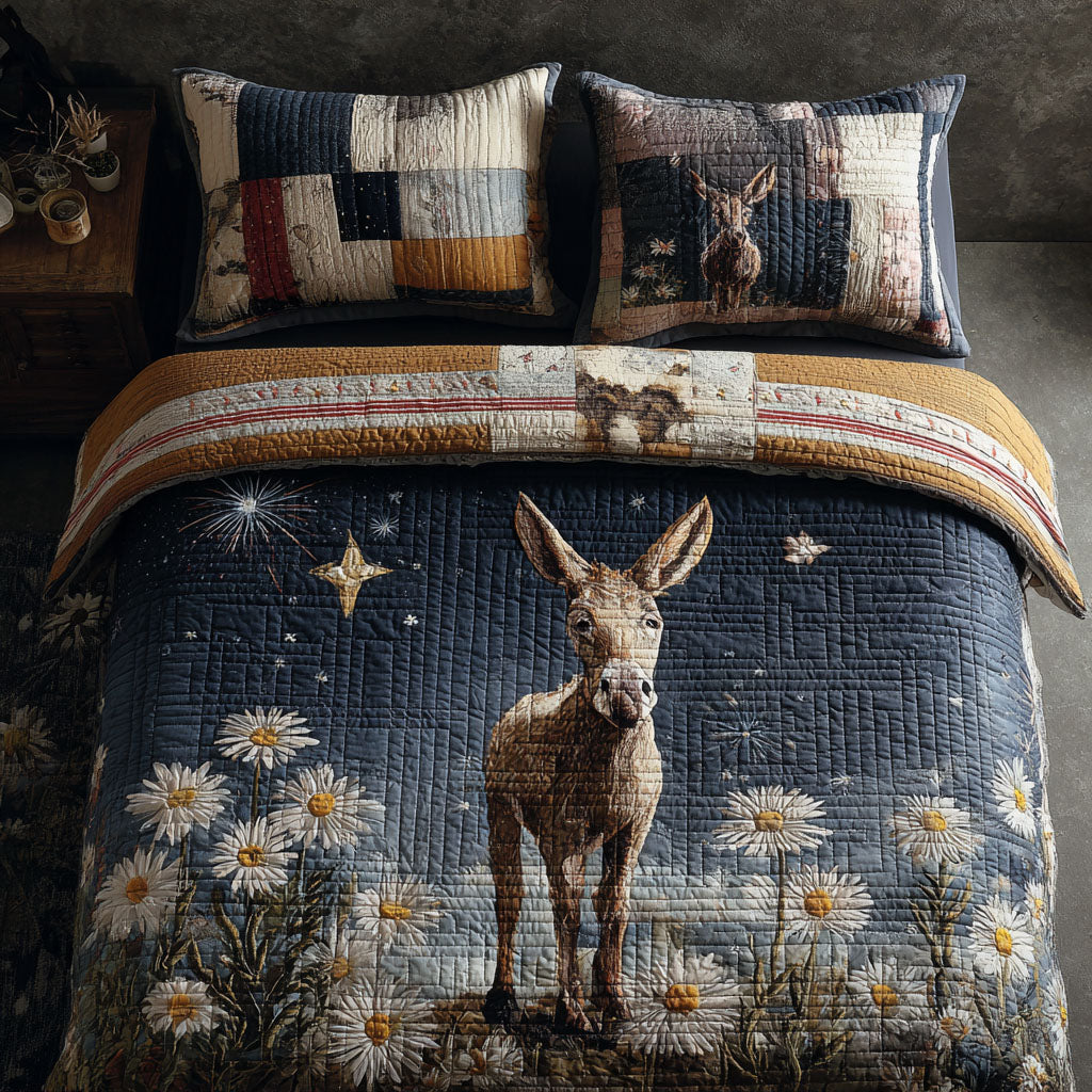 Donkey of Liberty Quilted Bedding Set Bed Decor Ideas Unique Donkey Gifts
