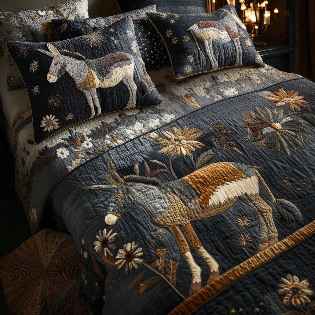 Donkey of Valor Quilted Bedding Set Bed Decorations Donkey Presents