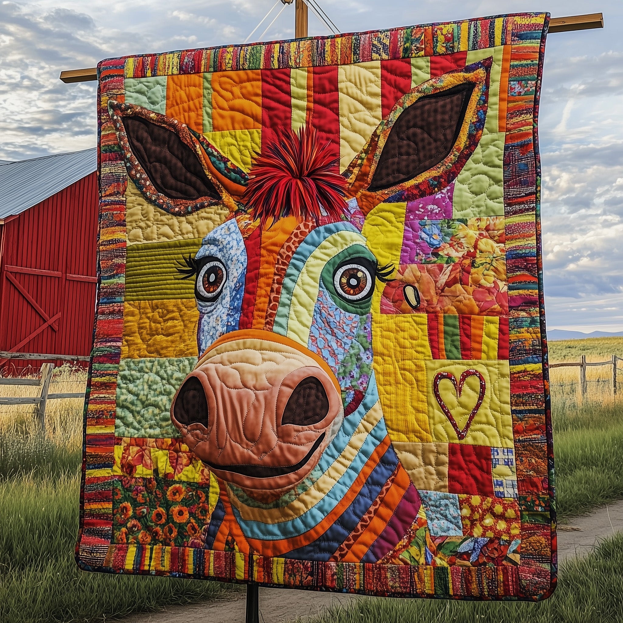 Donkey Snuggles Quilted Blanket Cozy Winter Quilted Blanket
