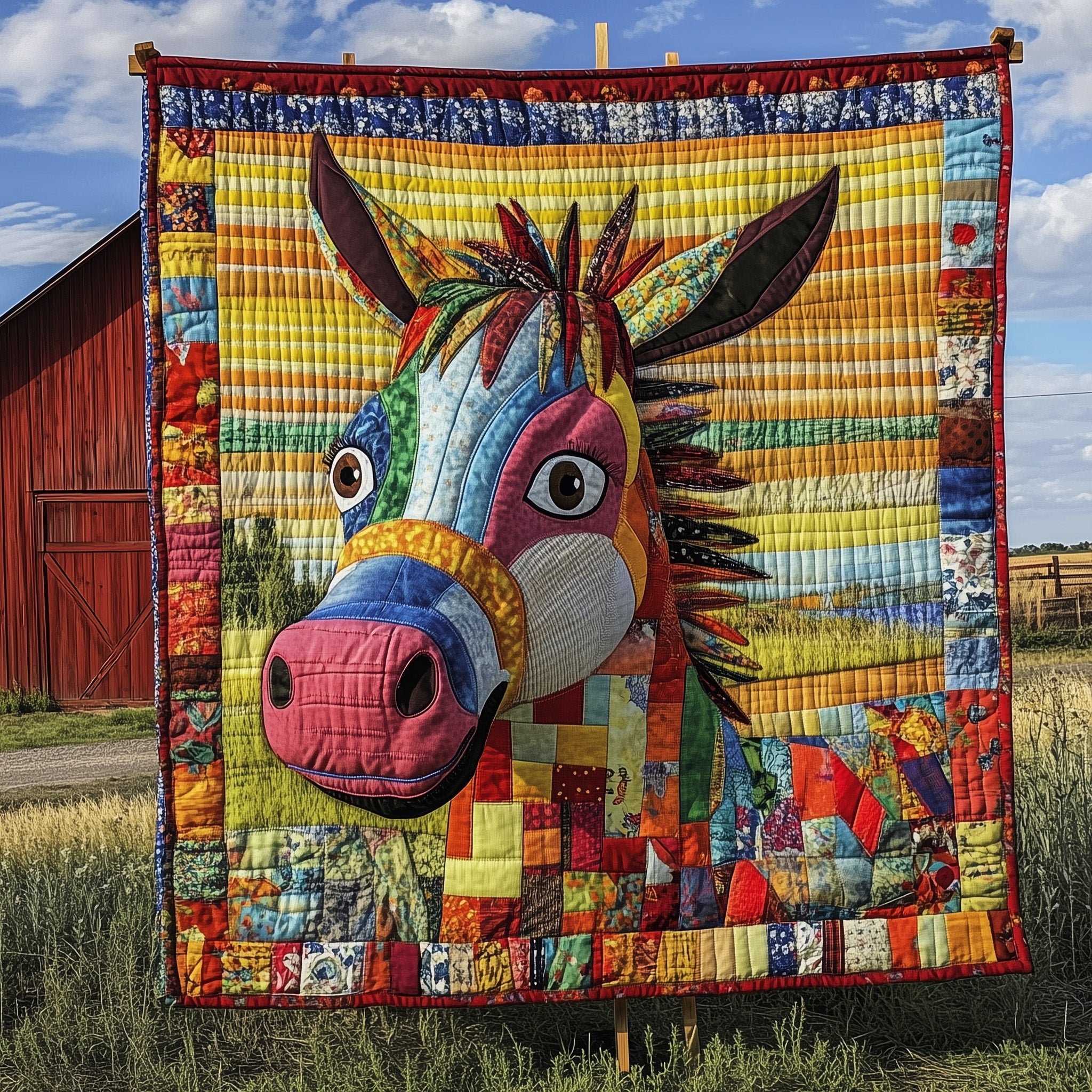 Donkey Snuggles Quilted Blanket Sofa Throw BlanketChristmas Gifts For Donkey Lovers